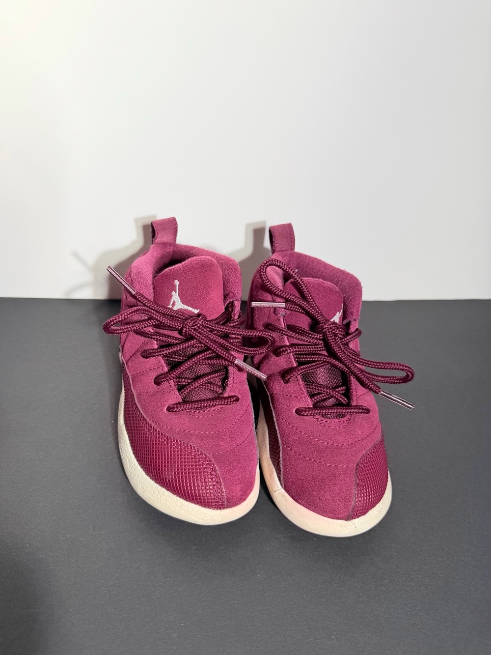 Jordan Kids Suede & Mesh Sneakers in Burgundy